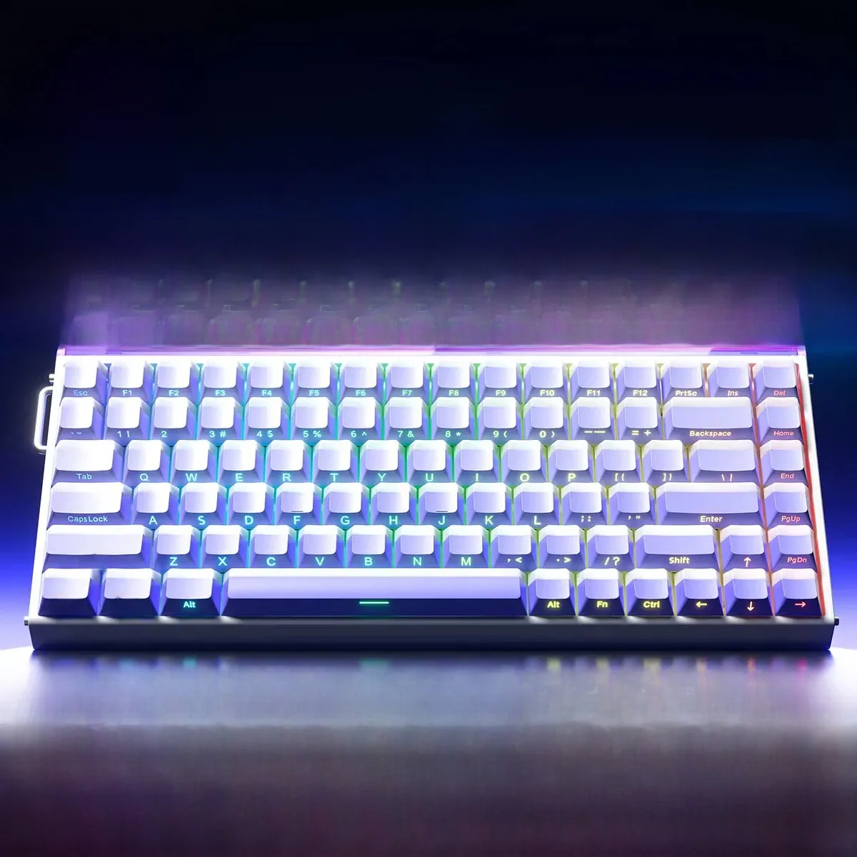 AULA HERO84 HE przełącznik magnetyczny przewodowa klawiatura mechaniczna RGB rytm muzyczny 8K klawiatura z szybkością powrotu akcesoria komputerowe dla graczy (Purple Gradient) — Zdjęcie 2 z 2