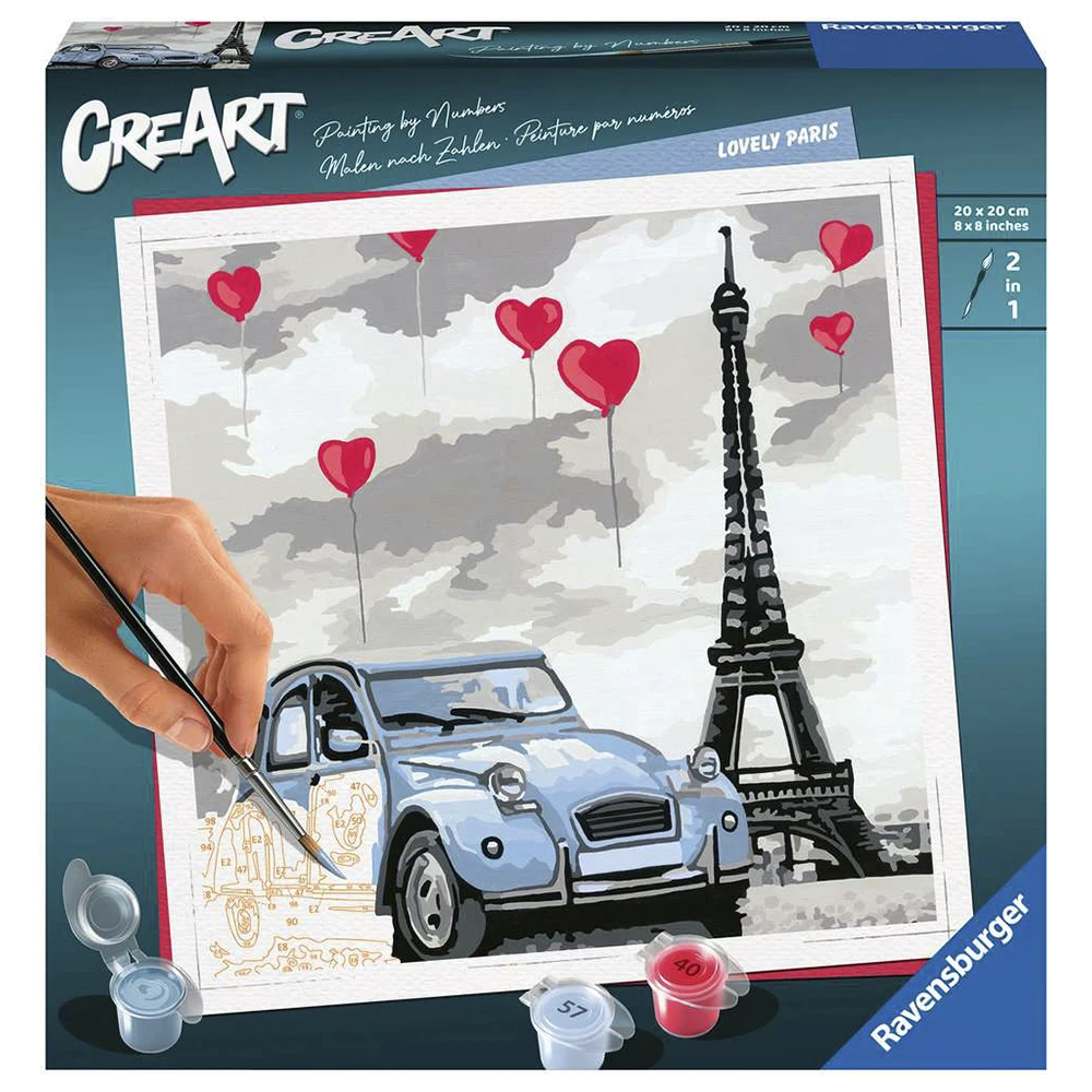 RAVENSBURGER CREART LOVELY PARIS PAINTING KIT, 28996, original, toys, boys, girls, gifts, collector, store, new, games, family, puzzle