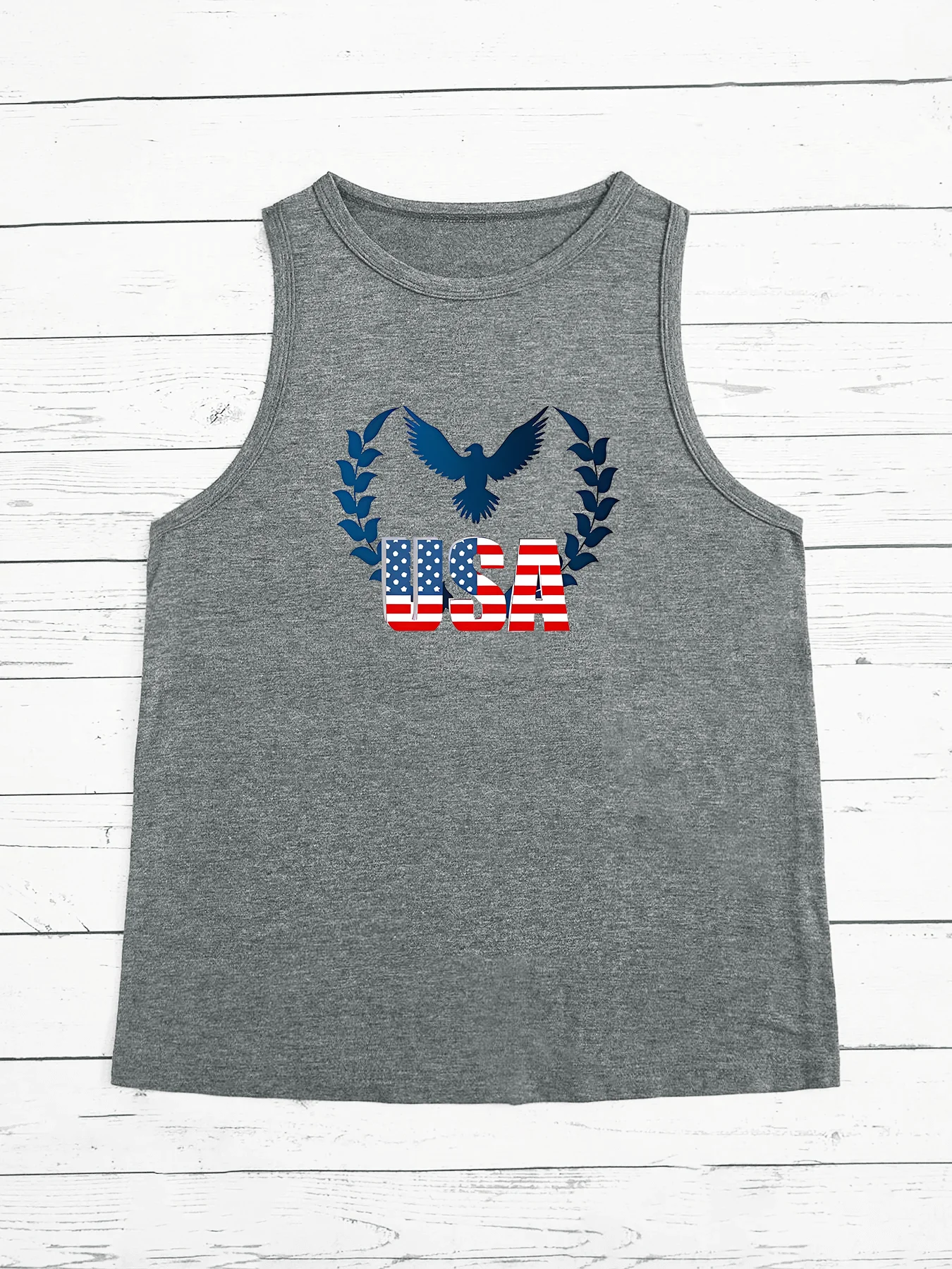 USA Lincoln Outfitter's Women's Americana Tank Funny Fashion Funny Sports Women's Tank Top Loose O Neck Sleeveless Casual Tank