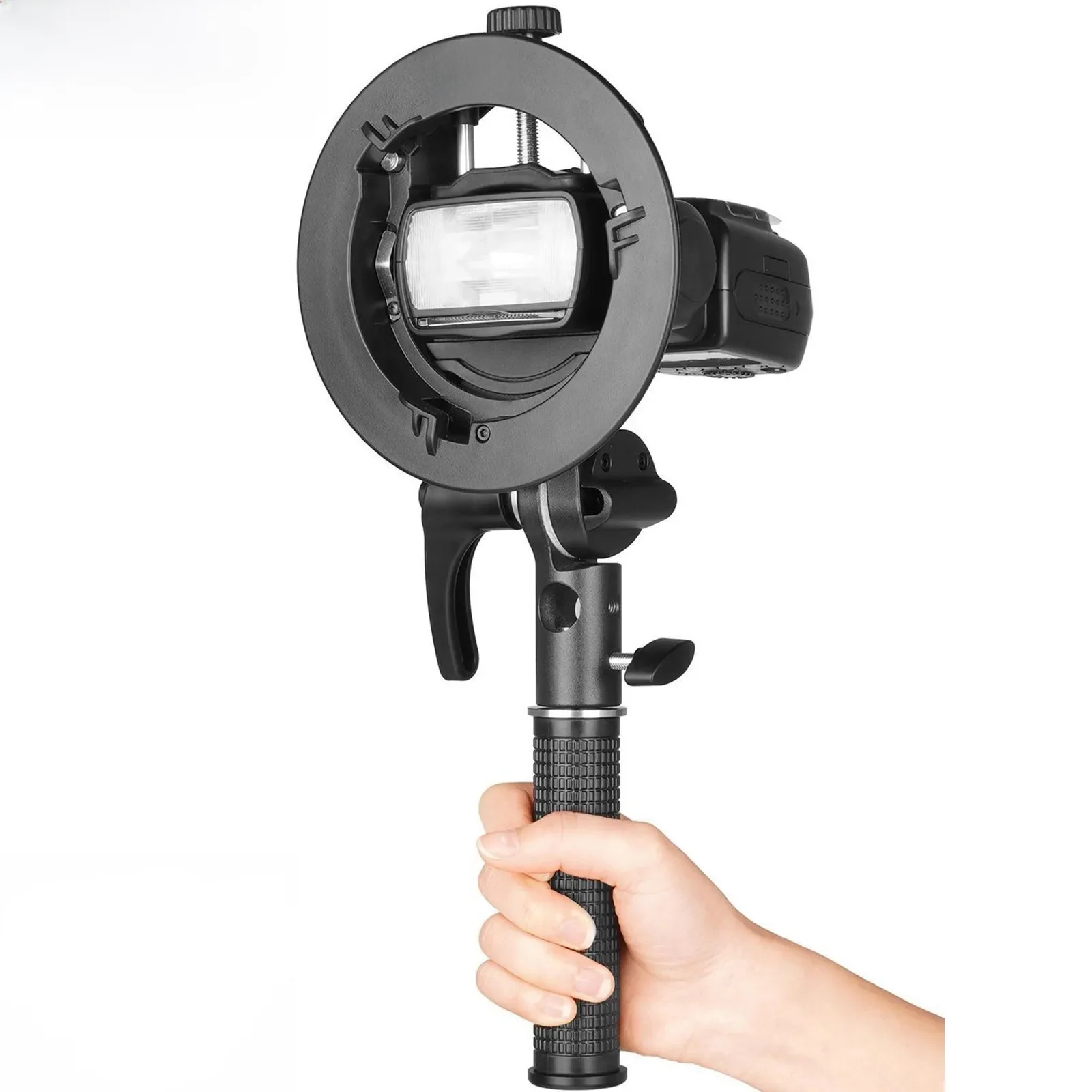 Godox S2 Uchwyt na lampę błyskową typu S Uchwyt na lampę Bowens do lampy błyskowej Godox Snoot Softbox Beauty Dish Honeycomb — zdjęcie produktu 6