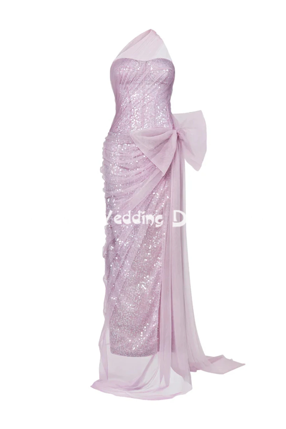 Heyday Abiti da sera senza spalline a sirena scintillante da donna senza maniche con pieghe in tulle Abiti eleganti formali lunghi fino al pavimento 2025