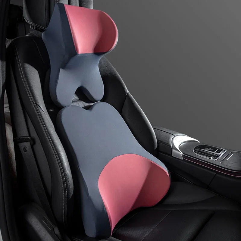 Car Lumbar Support Headrest Neck Pillow Support Universal Soft Neck Pillows Cushion Car Memory Foam Lumbar Pillow Back Support