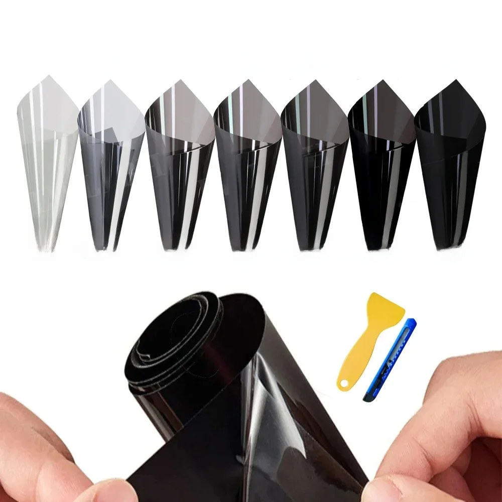 50/75x3/6m Samochodowa folia przyciemniająca do szyb Auto Vinyl Anti Look Dark Glass Naklejka Folia Ceramiczna UV Protector Lustrzane folie — 2