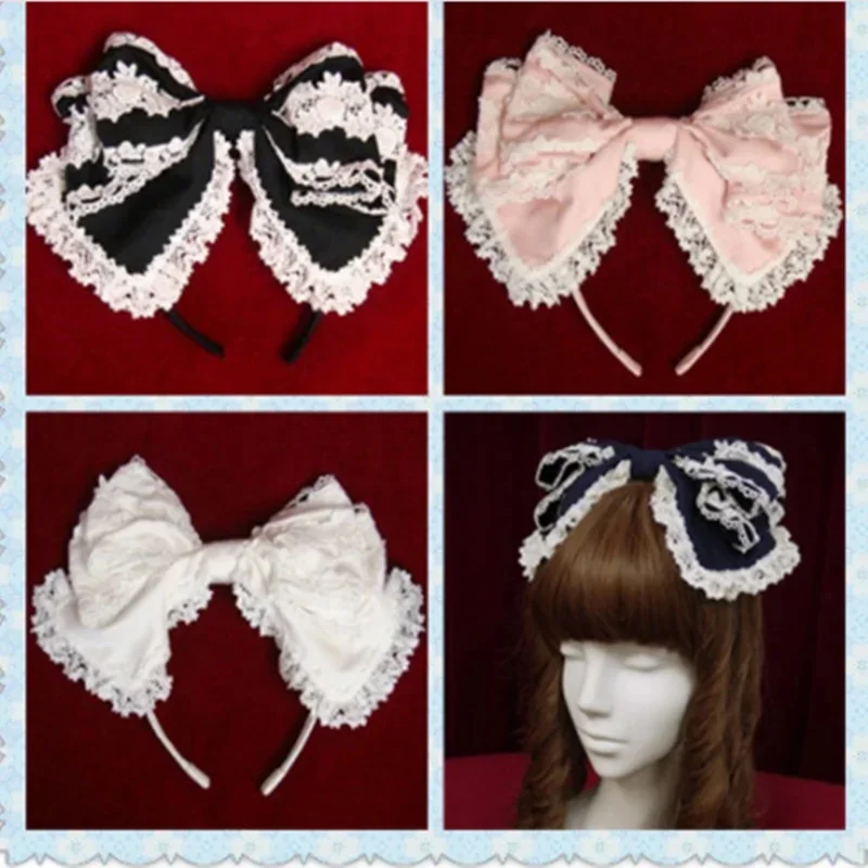 Japońska księżniczka słodka lolita nakrycia głowy pałac koronkowa opaska do włosów/opaska/spinka do włosów kawaii dziewczyna gothic lolita KC loli cos — zdjęcie 2