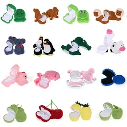Velvet Jewelry Box Organizer Cute Animal Wedding Ring Box Fruit Storage Case Earring Necklace Display Packaging Gift Accessories
