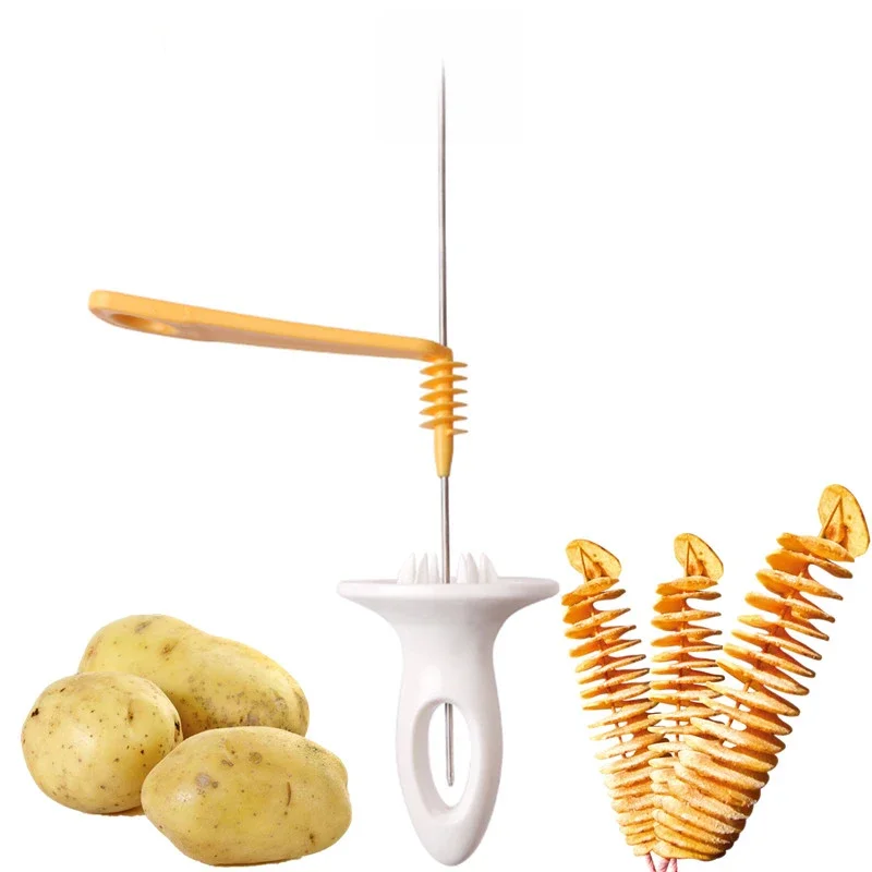 Brochettes de Barbecue portables pour pommes de terre, pour Camping, trancheur de pommes de terre, coupe-spirale, outils de Barbecue, accessoires de cuisine