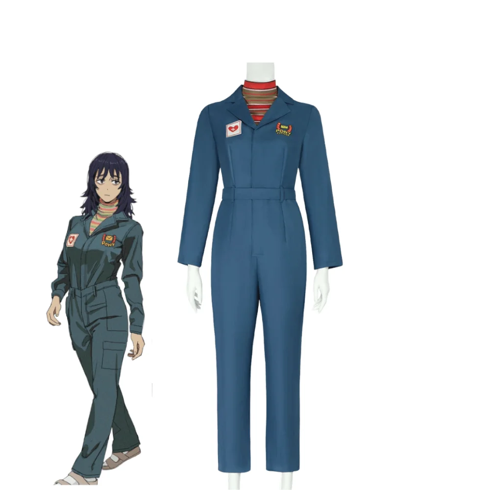

Game Mouthwashing Anya Cosplay Costume Female Pony Express Uniform Blue Sci-Fi Space Freighter Crew Jumpsuit