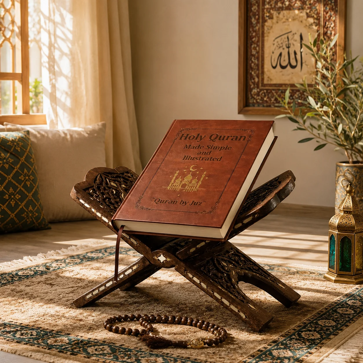 Vintage Embossed Gold Foil Mosque Book, Faux Leather Islamic Teachings Notebook Journal, Arabic Storybook For Kids, Ramadan Mubarak Decoration Gift