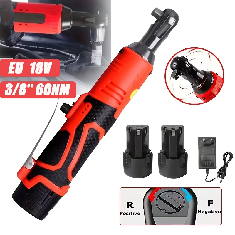 OWJHE DC18V Cordless 3/8 Wax a cricchetto elettrico Impatto elettrico French estensibile Wench a cricchetto 280 giri/min Power Car Tools di riparazione