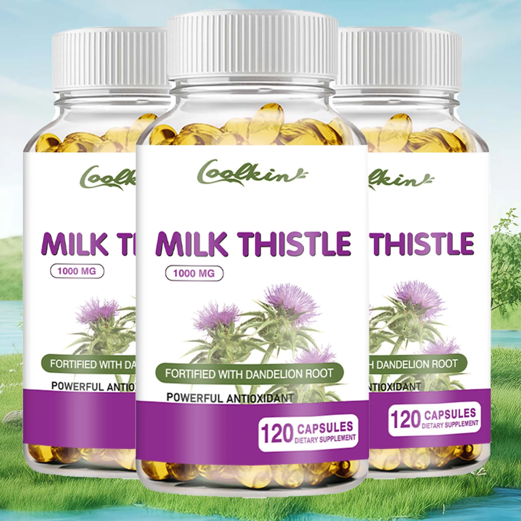 Milk Thistle with Dandelion Capsules - Supports Liver Detoxification, Cleansing and Repair, Antioxidant - 120 Capsules