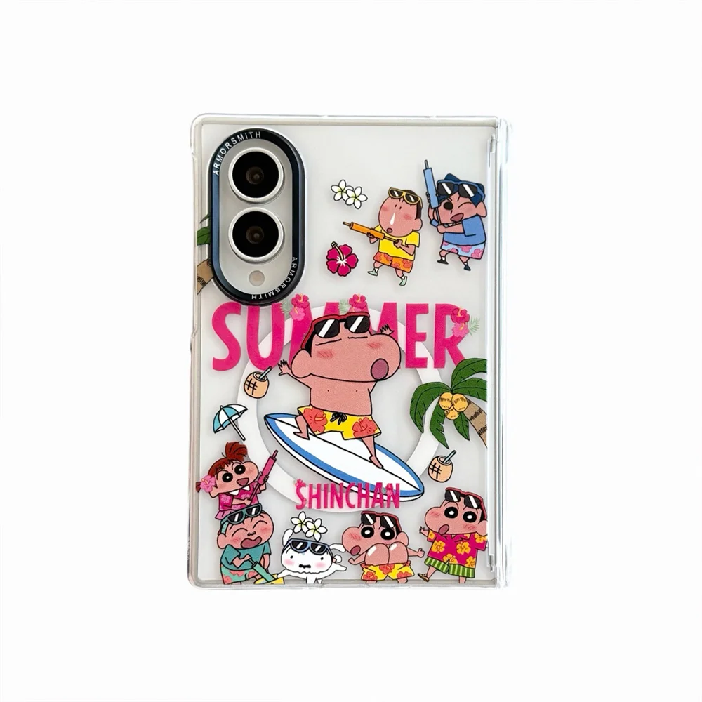 Zabawne etui magnetyczne na telefon Crayon Shin-chan do Samsung Galaxy Z Fold 8 Ultra Fold 7 Fold 8 Fold 7 z podstawką Magsafe i łańcuszkiem — zdjęcie produktu 7