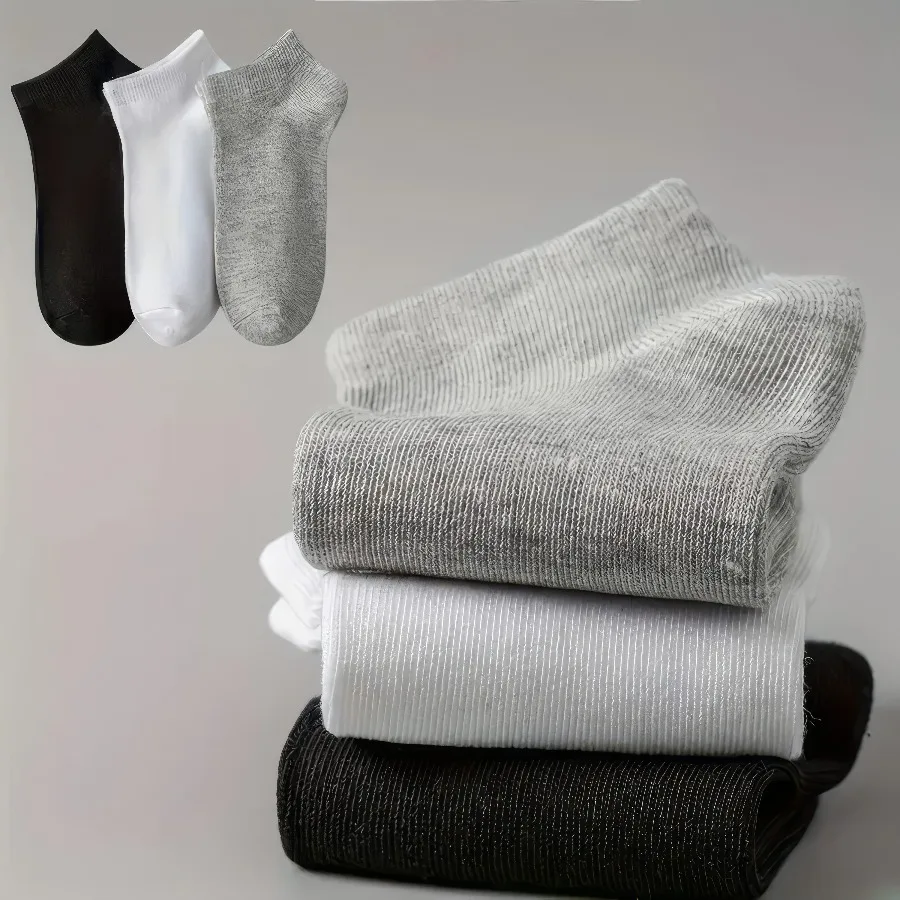 

25 пар дышащих спортивных носков черного, белого и серого цветов, подходящих для повседневной носки и официальных мероприятий, подходящих для всех сезонов.