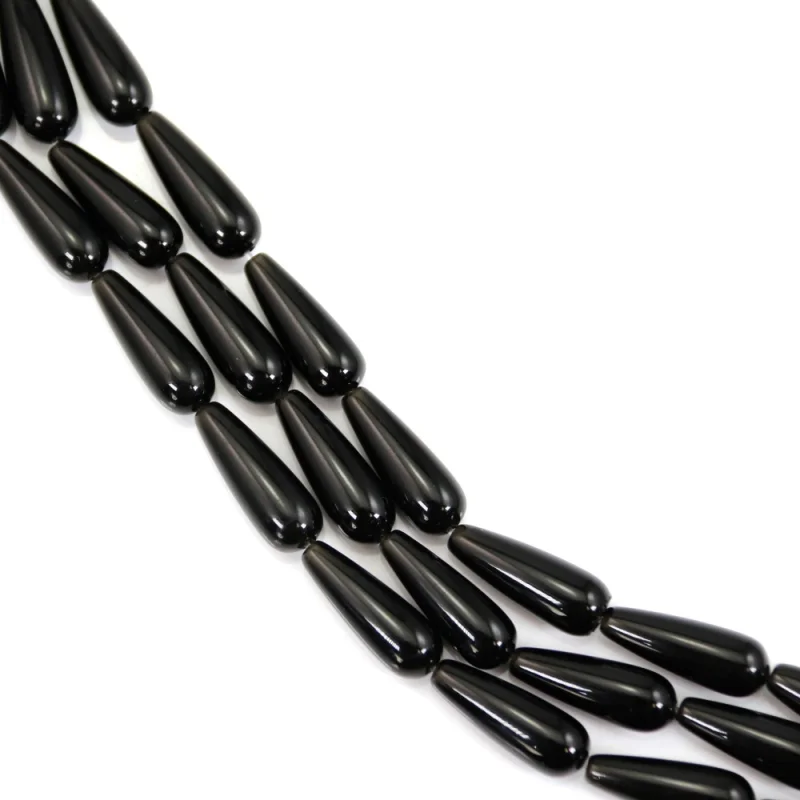 Obsidian Beads Strand Drop 6x16mm Natural Semiprecious Stone For Jewelry Making  DIY Bracelet Earrings