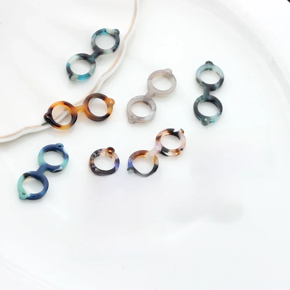 Szylkret kwas octowy żywica Charms okulary okrągłe szkło Charms złącze 11*29mm 10 sztuk/partia dla DIY tworzenia biżuterii akcesoria — zdjęcie 2