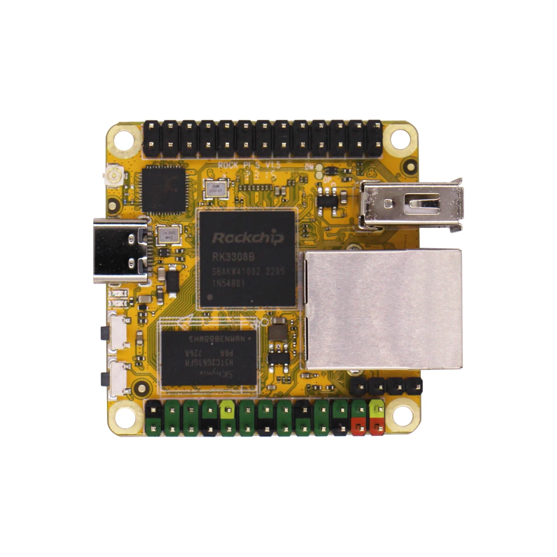 Radxa ROCK Pi S RK3308B 4-core CPU, 100Mbps Ethernet with PoE Support, WiFi 4 & BT 4.2 and eMMC, Single Board Computer