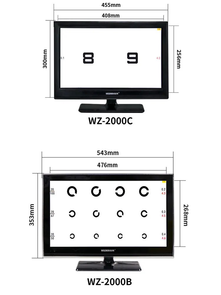 19 Inch and 21.5Inch Screen Ophthalmic LCD Visual Acuity Vision Chart Optical Testing Monitor Eye Testing Chart