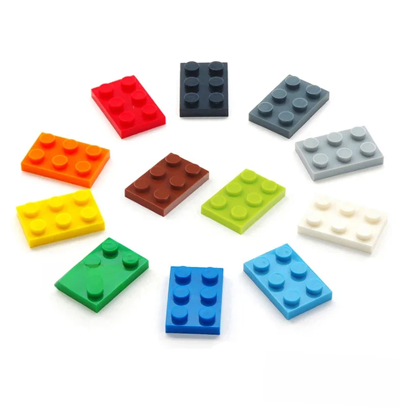 50 stücke DIY Bausteine Dünne Zahlen Bricks 2x3 Punkte 12 Farbe Pädagogisches Kreative Größe