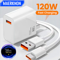 120W USB Charger Fast Charging QC3.0 USB C Type C Cable Wall Phone Charger Adapter For iPhone Huawei Samsung Xiaomi Quick Charge