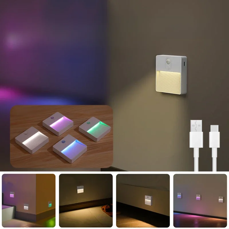 1 Stück Bewegungs sensor Nachtlicht RGB Farbwechsel Lampe Innendekoration LED-Beleuchtung für