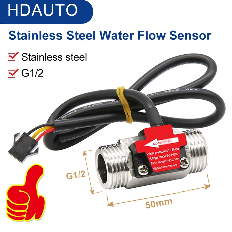 304 Stainless Steel Water Flow Sensor DN40 DN50 water flow detection 1.5 Inch G2 Inch Hall Turbine Flowmeter