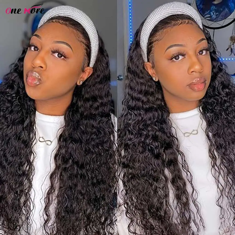 Headband Wig Human Hair Deep Wave Wig 250% Density Remy Human Hair Wigs For Black Women Brazilian 100% Human Hair Wig