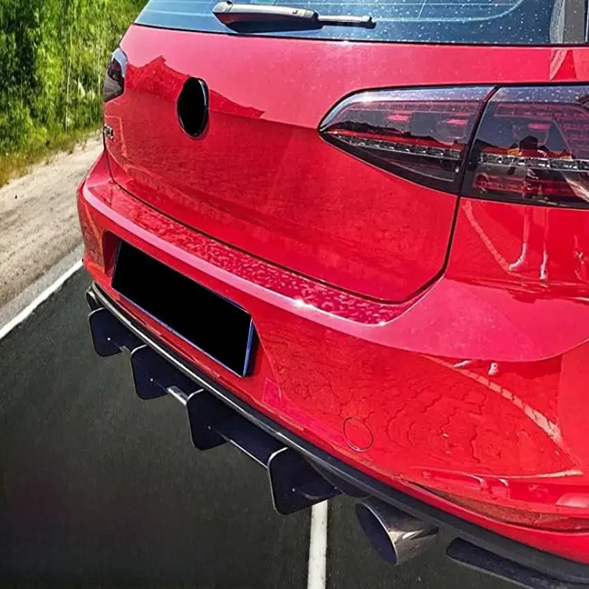Dyfuzor tylnego zderzaka samochodu fartuch ogonowy klapy boczne rozdzielacze dla VW Golf 7 GTI MK7 2013-2016 tylny spoiler wargi — zdjęcie 2