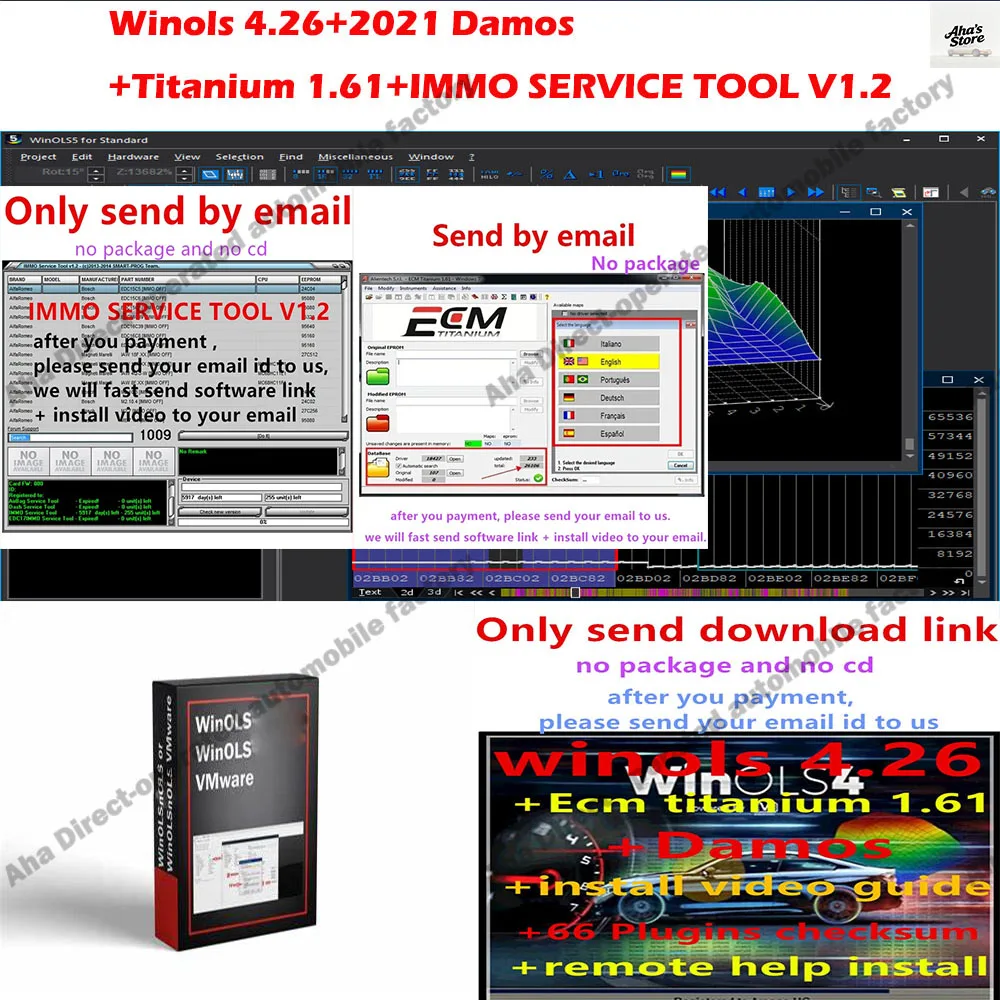 

Latest Immo service tool v1.2 + ECM TITANIUM 1.61 + Winols 4.26 With 66 Plugins And Checksum+ ECU Remapping lessons + 2021 Damos