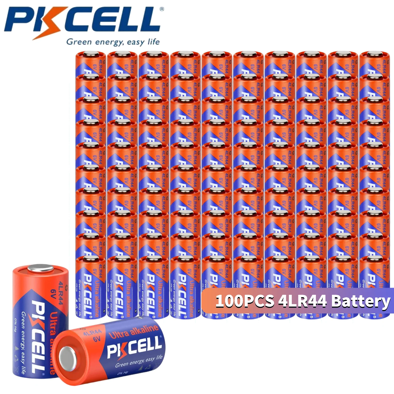 

100PCS PKCELL 4LR44 PX28A 6V Alkaline Battery Dog Collar 4A76 A544 4G13 K28A Alkaline Batteries For Car Alarm Remotes Dog Collar