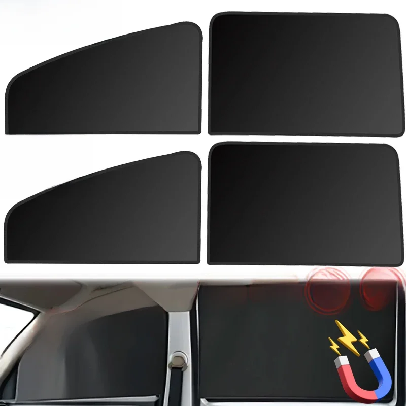 Couverture magnétique de pare-soleil de fenêtre de voiture, Protection UV d'été, couverture de Protection de rideau en maille pour fenêtre avant et arrière de voiture, accessoires automobiles