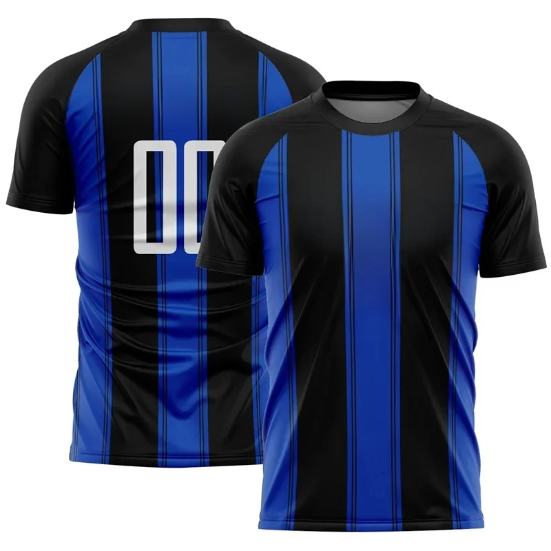 Multi Color Line Grafisch Voetbal T-shirt Mannen Aangepaste Teamnaam Sublimatie Voetbal Uniform Jersey Zomer Sport Korte Mouw Tees - afbeelding 2