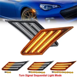 For Toyota GT86 FT86 Scion FR-S Subaru BRZ Clear & Smoked Lens LED Side Marker Lamp Amber Front Side Fender Turn Signal Lights