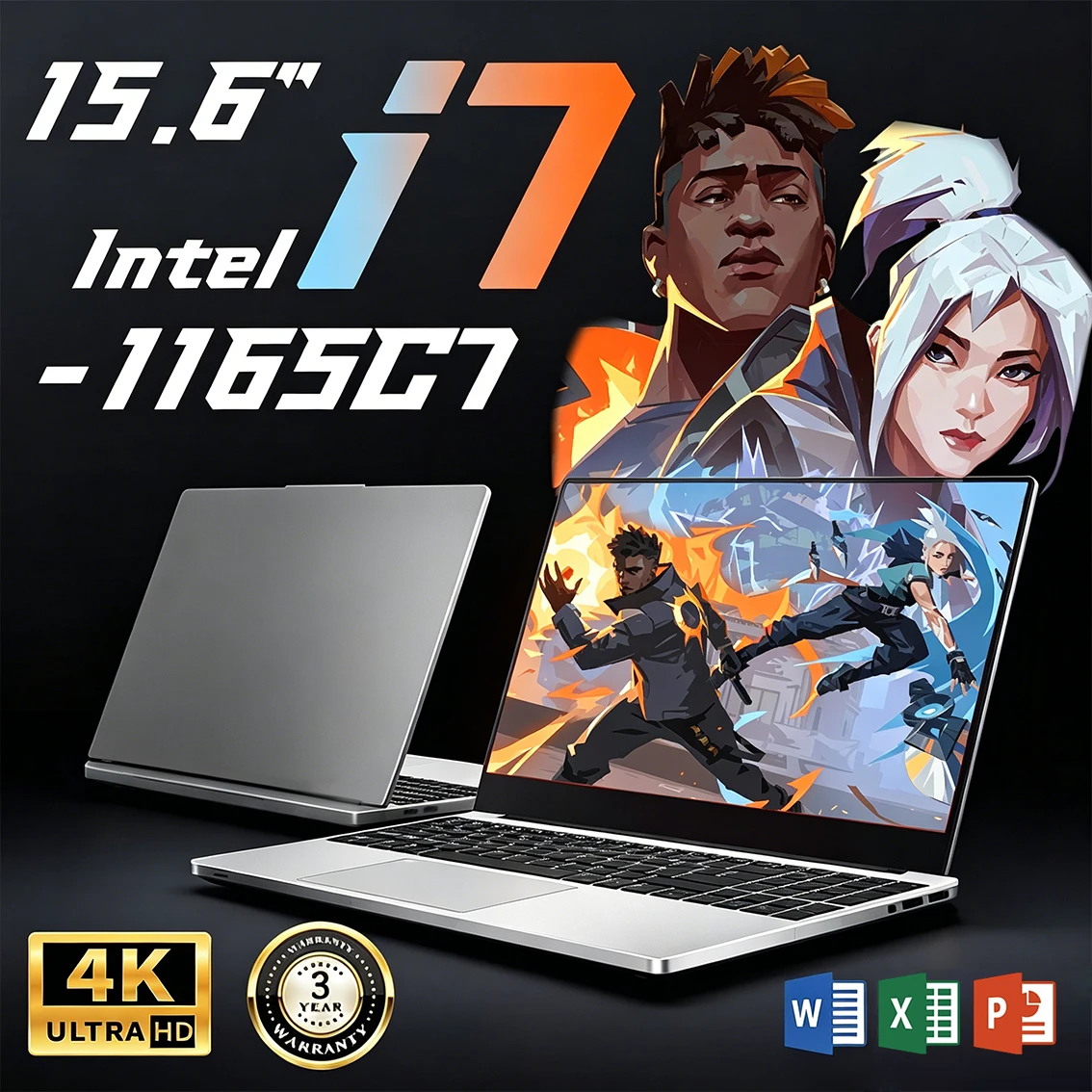 Laptop Intel Core I7 1165G7, Windows 11, 16GB RAM, 512GB/1TB SSD, portatile, sottile, 15,6 pollici, PC da ufficio, computer da gaming, tastiera retroi