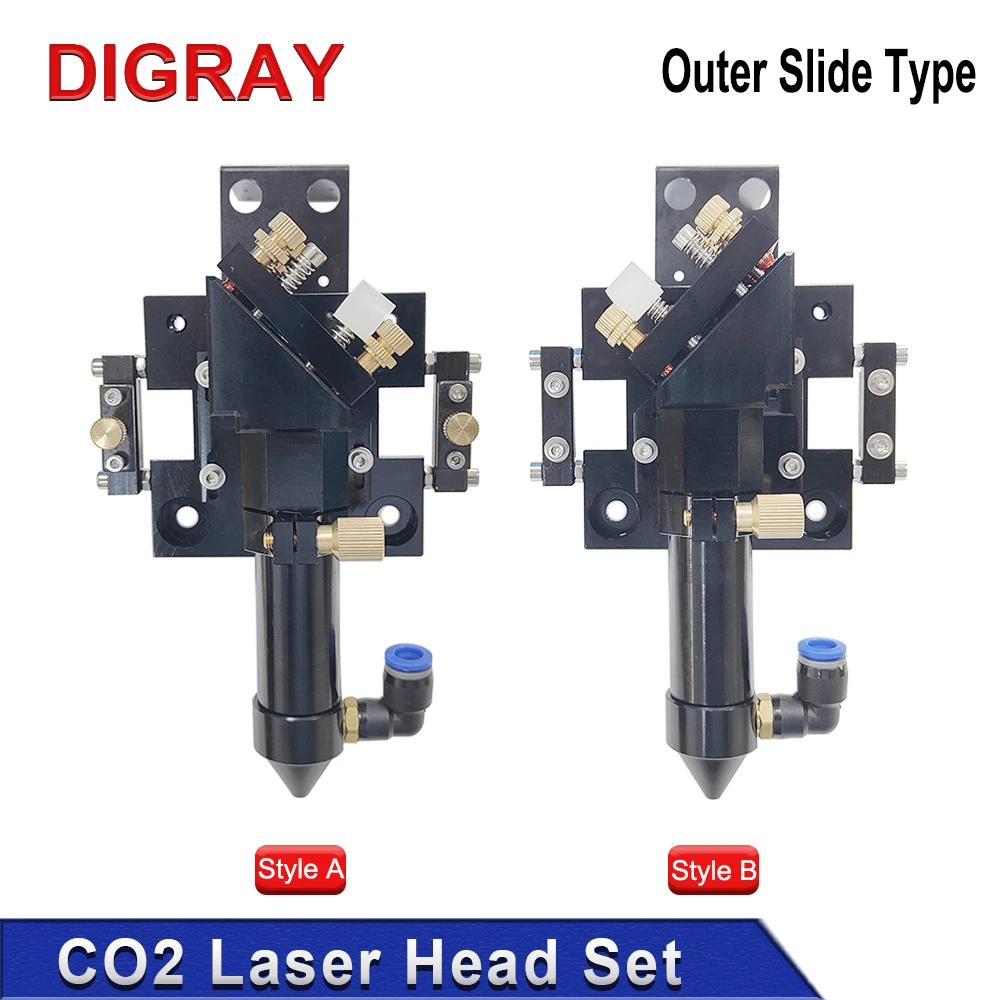 DIGRAY Co2 Outer Rail Laser Head With Slider Motor Seat Air Assist Nozzle For Co2 Laser Cutting Engraving Machine Parts