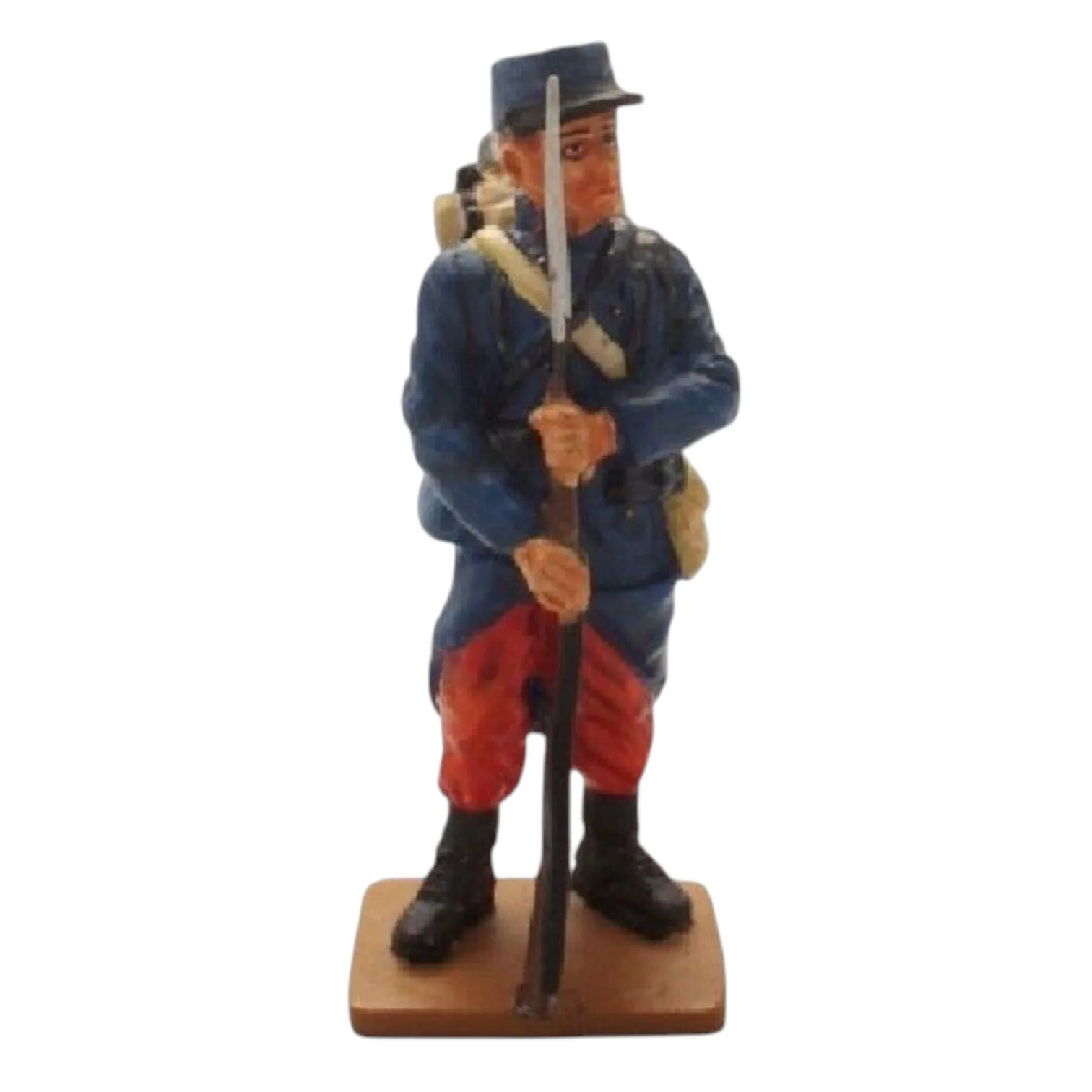 Figurine en plomb peinte à la main représentant un légionnaire français de 1914, échelle 1:32, collection militaire historique, sans emballage, emballage blister original pouvant être froissé, base d'identification par nom.