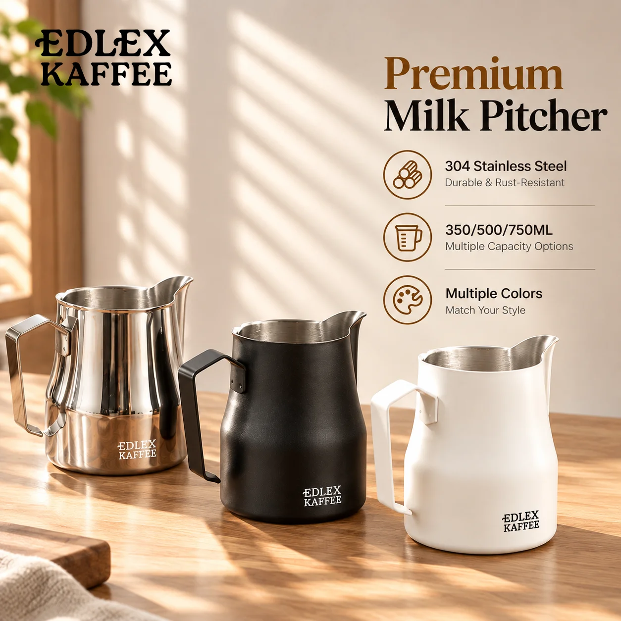 350/480/700ML Coffee Milk Frothing Pitcher Jug 304 Stainless Steel Scale Mouth Latte Steam Coffee Milk Bubble Pot