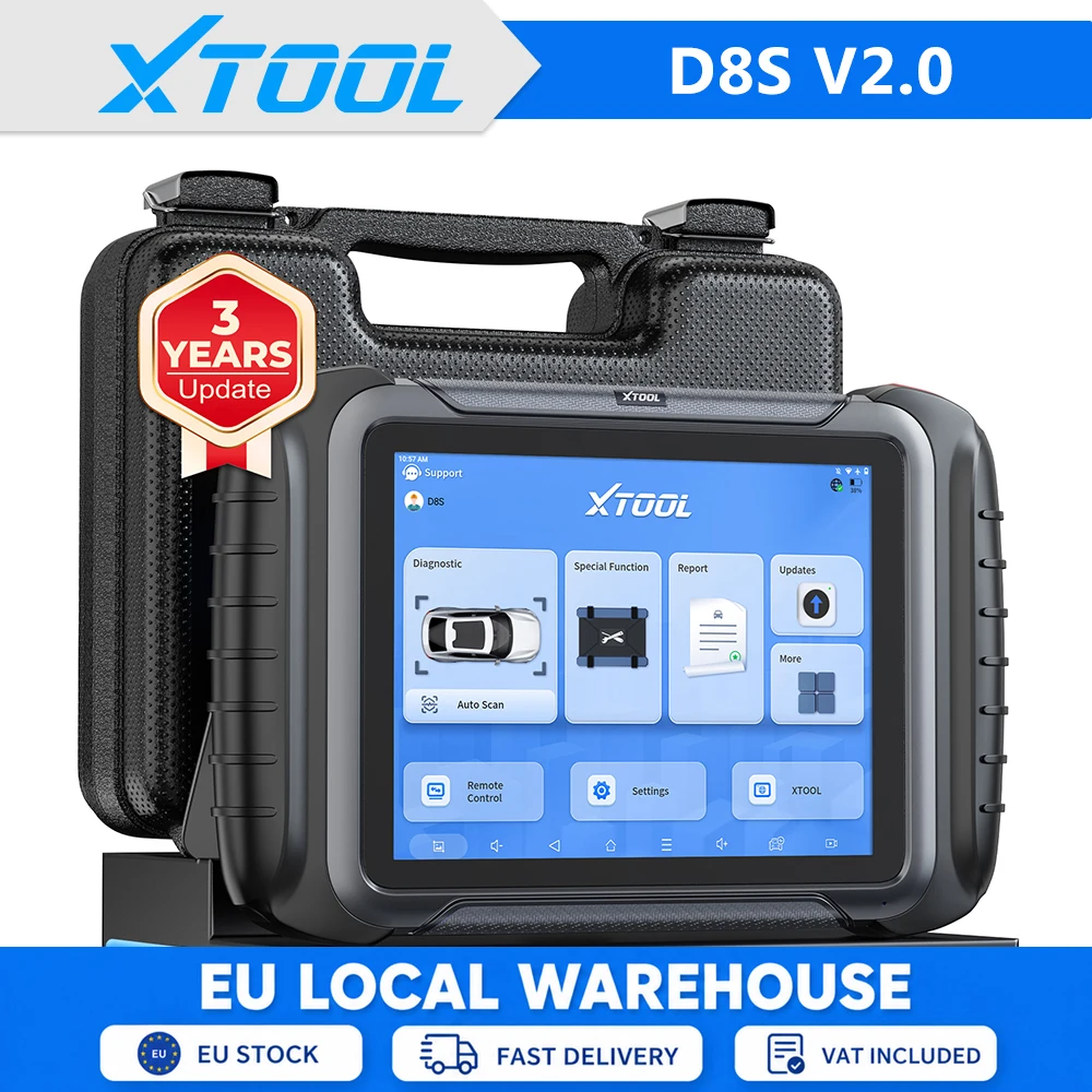 XTOOL D8S Professioneller Diagnosescanner, Bidirektionales Scan-Tool mit Topologie-Mapping, ECU-Codierung, OE-Vollsystem-Diagnose, 42+ Servicefunktionen, CAN FD, DoIP, FCA-Unterstützung, Auto-VIN, D8