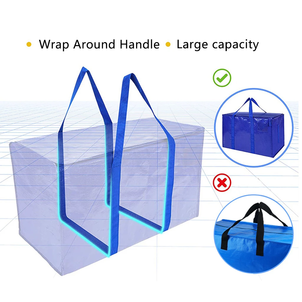 

PE Moving Bags, Extra Large Thickened Woven Bags, Heavy Duty Storage Tote Luggage Quilt Storage Bags for Home and Travel.