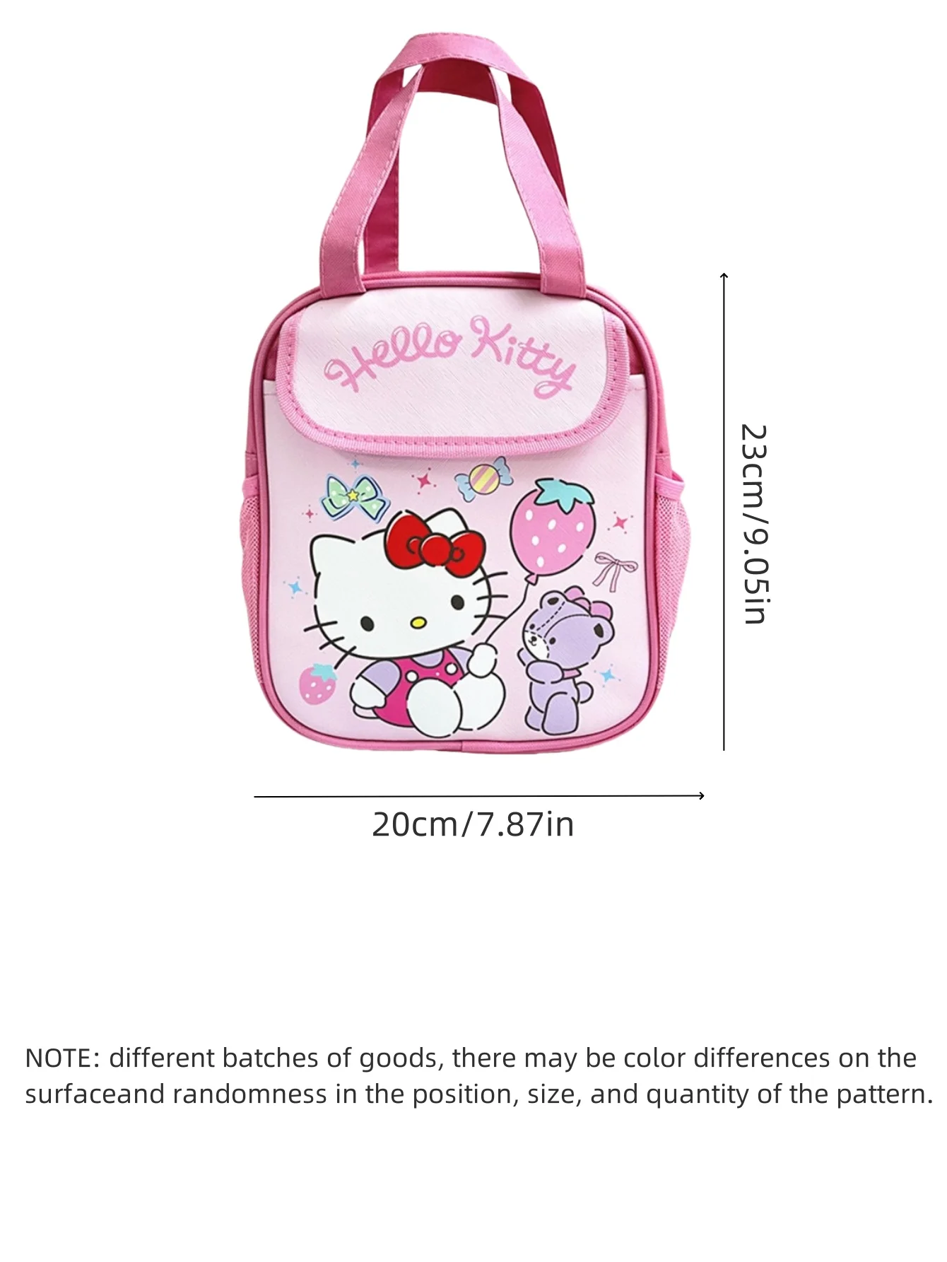 1pc Insulated Fashionable Portable Lunch Bag Cute Cartoon HelloKitty Kuromi Cinnamoroll Design Reusable Lunch Box