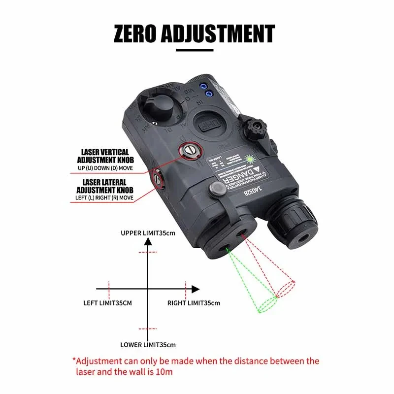 Tattico Airsoft PEQ-15 PEQ15 LA5C Punto Rosso Verde Blu IR Luce di riempimento Indicatore laser Arma Scout Luce LED Strobe Torcia elettrica PEQ