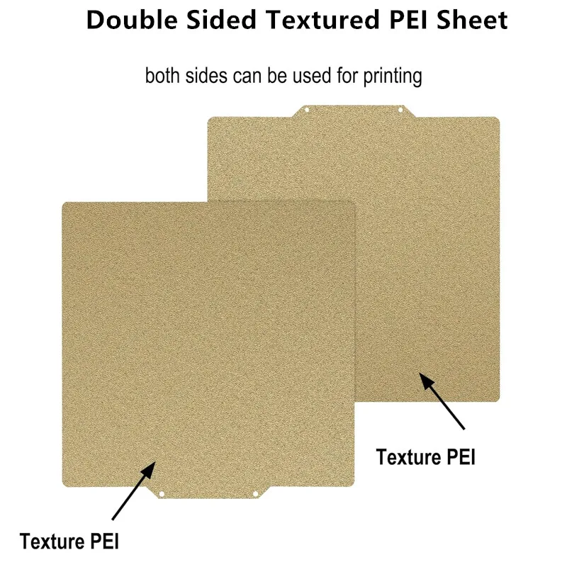 Hoja PEI de doble cara con textura/liso energética, cama calefactable de acero con resorte Flexible magnético de 120x110mm para piezas de impresora 3D TINA2S