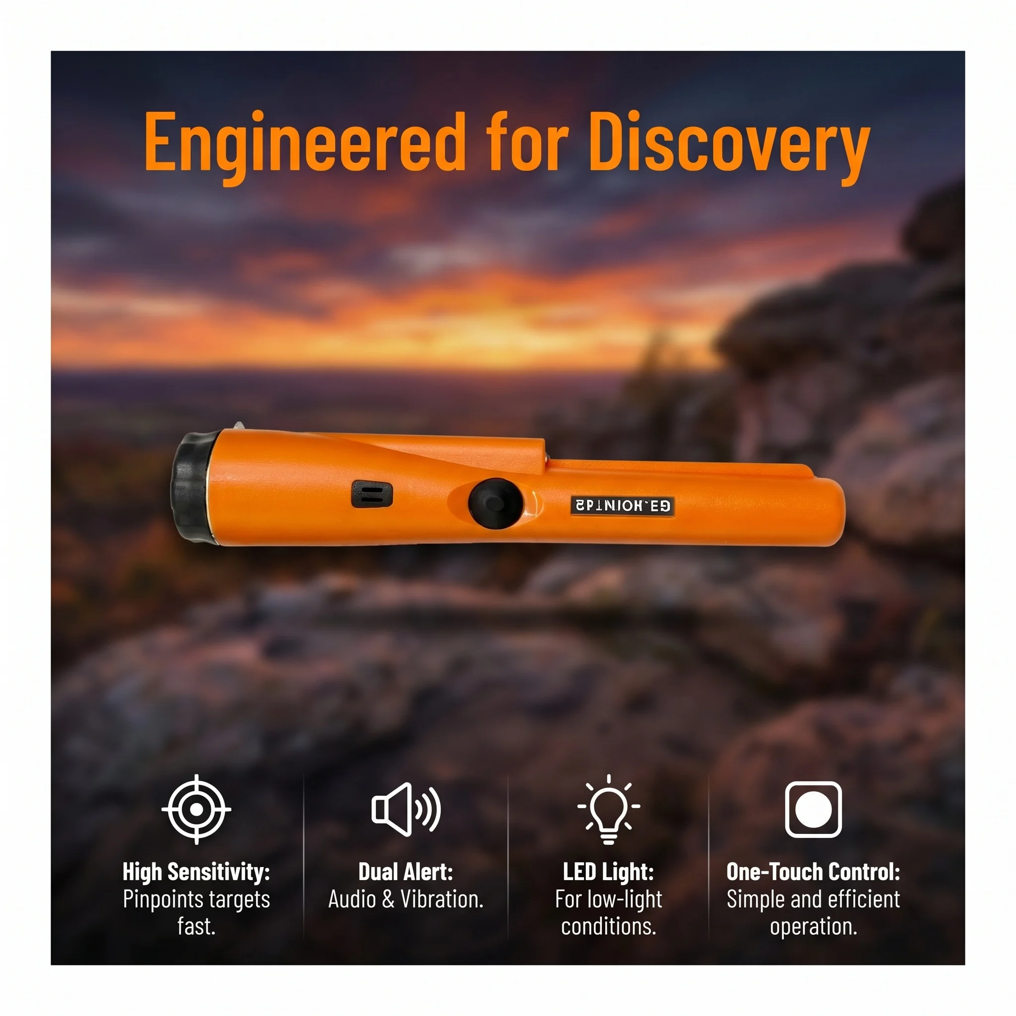GP-Pointers Handmetalldetektor Pinpointer Wasserdicht 360 ° Seitenscanner-Goldmünzen-Schatzfinder mit Vibrations- und Tonalarm – Detail 9
