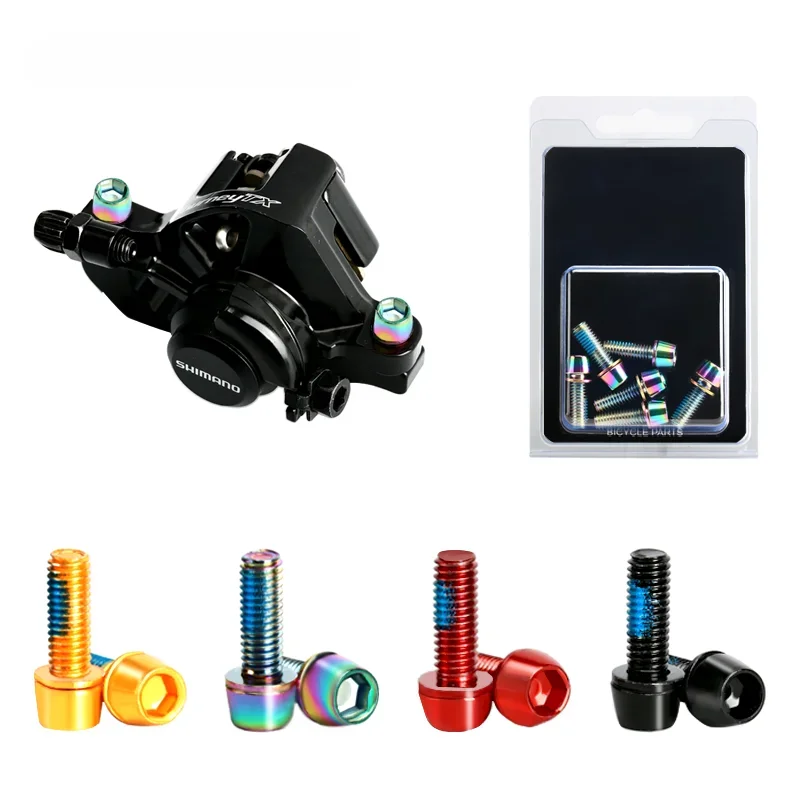 AliExpress riderace 6 Pcs Bicycle Disc Brake Caliper Bolt Clamp Fixed Screws M6*18MM Titanium-plated Colorful Alloy Steel For MTB Mountain Bike