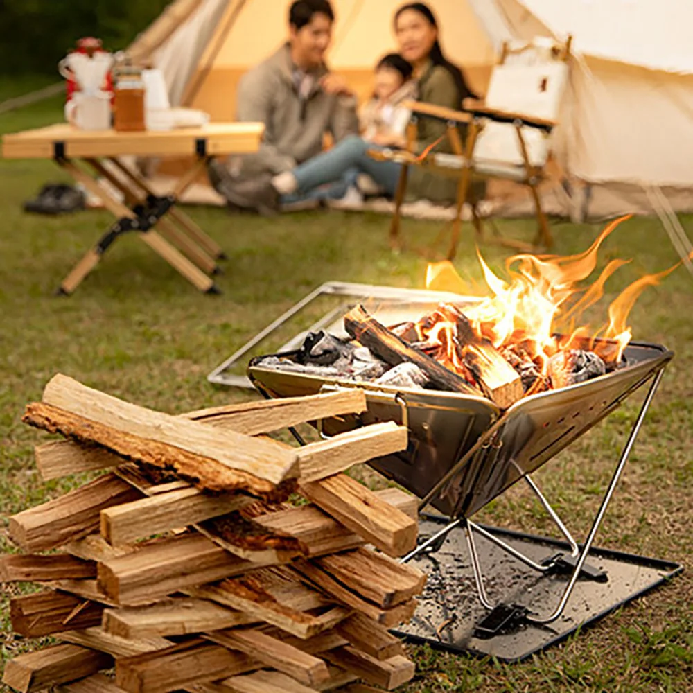 Folding emotional camping fire ruched Roo + pup set