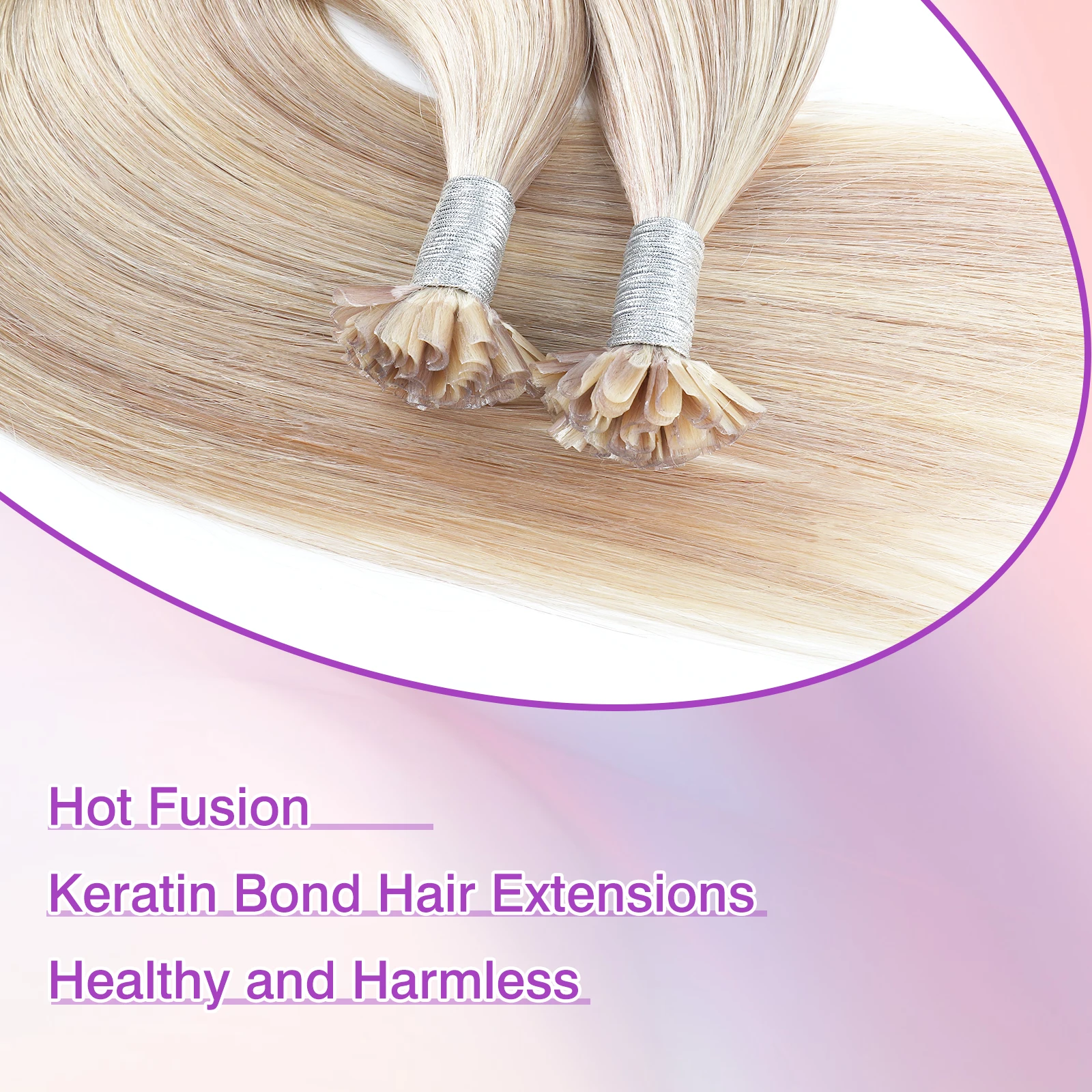 Sixstarhair u ponta extensões de cabelo 50g 50 fios 16 'loiro sujo com lixívia loira u ponta extensões de cabelo humano real para mulher