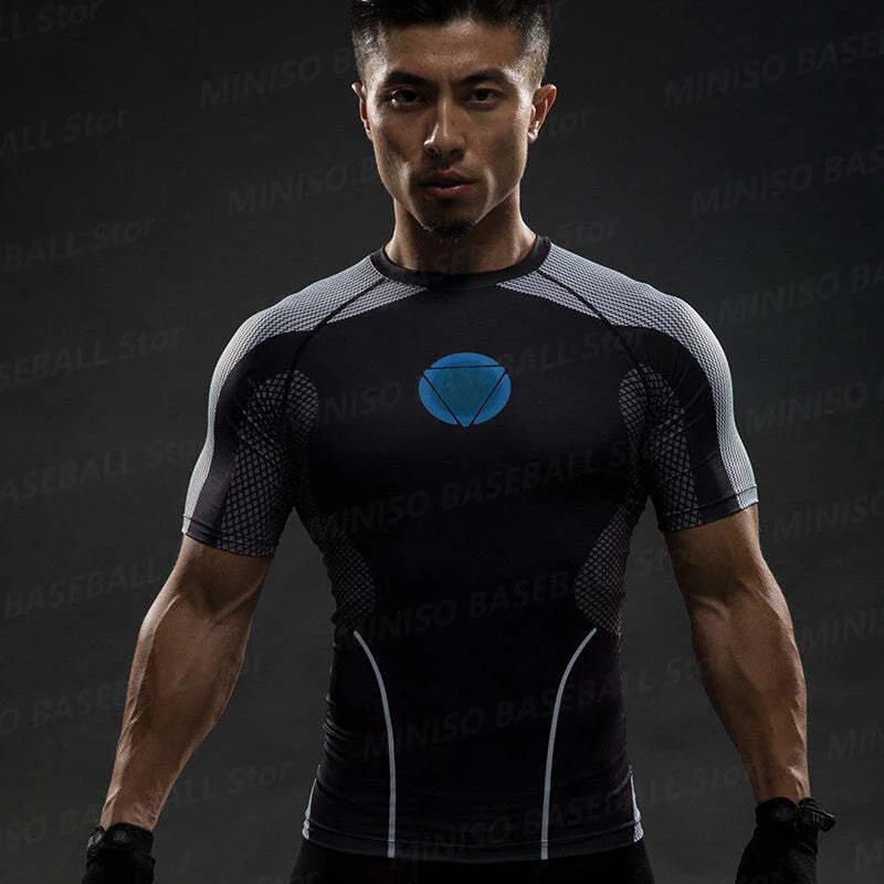 New Summer Boy Marvel Comics Iron Man3D Printed Gym T-Shirt Superhero Tony Stark Short Sleeve For Men Kid/Adult Quick Drying Top