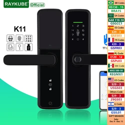 Nuevo RAYKUBE K11 TT Lock Bluetooth biométrico cerradura de huella digital cerradura de puerta eléctrica con contraseña/sin llave/tarjeta IC/desbloqueo remoto de aplicación