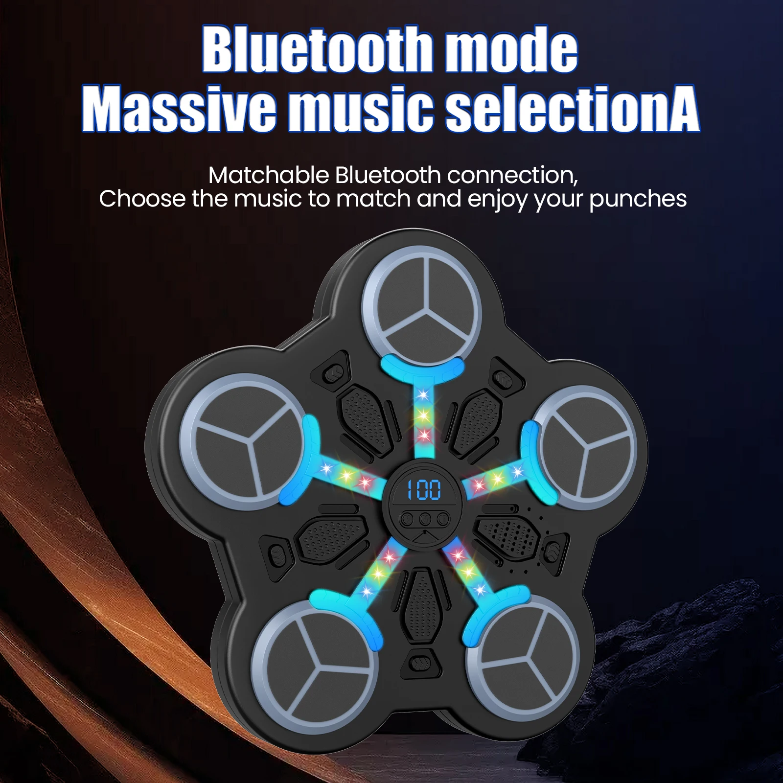 Kids Smart Bluetooth Boxing Training Machine, Wall Mount Punching Trainer with 3 Speed Modes, 3 Volume Levels, Sync Rhythm Lights, Dynamic Music & Digital Score Counter for Kids Indoor Exercise Ae2fdd7a0b6d14995993e2a1e9c0a361f2