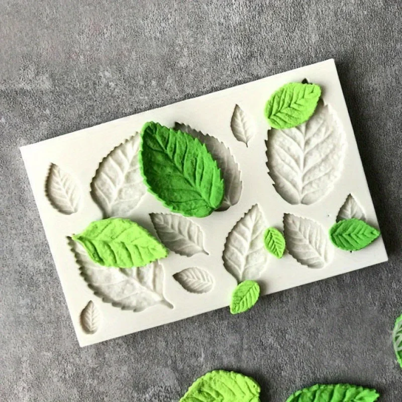 1 pièce, moule à chocolat en forme de feuille de Rose, moule en Silicone 3D, moule à bonbons en forme de feuille, moule à Fondant, moule à pâte de gomme, pour décoration de gâteau à faire soi-même