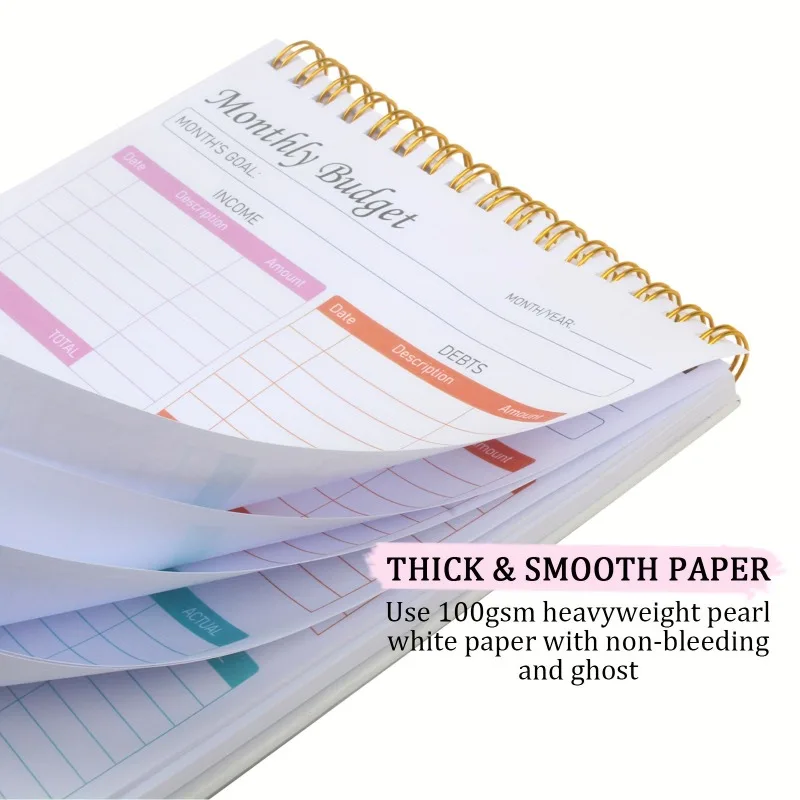 Budget Planner Notebook, Undated Monthly Financial Planner Effective Management Of Funds Effectively Manage Your Funds 52 Sheets