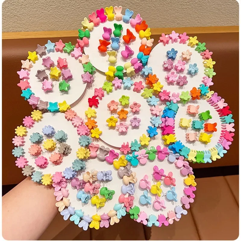 50 pièces/ensemble griffes de cheveux mignonnes petite taille Mini épingle à cheveux pinces à cheveux pour filles coréen pince latérale frange pince femmes doux cheveux accessoires